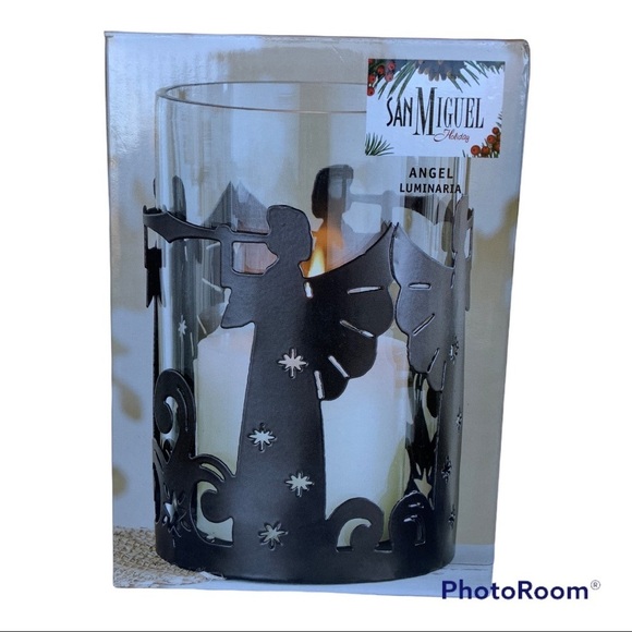 Pomeroy Angel Holiday Luminaria Hurricane Candle Holder Lantern Table Decor - Picture 3 of 10